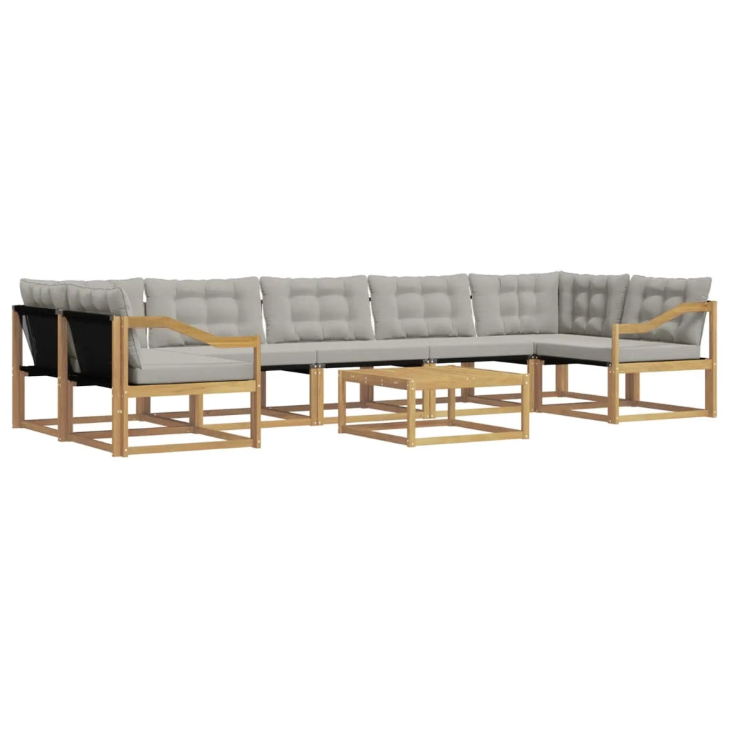 Set di divani da esterno 8 pz Bianco e Grigio Chiaro 3388525