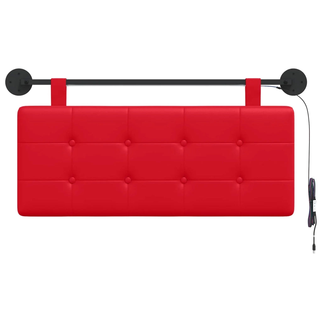 Testiera sospesa Con luce LED Rosso Similpelle 3424403