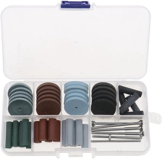 Kit per Polire Gomme - 46 pezzi - Adatto per Creare Gioielli - Lavorazione del Legno - Ideale per Appassionati