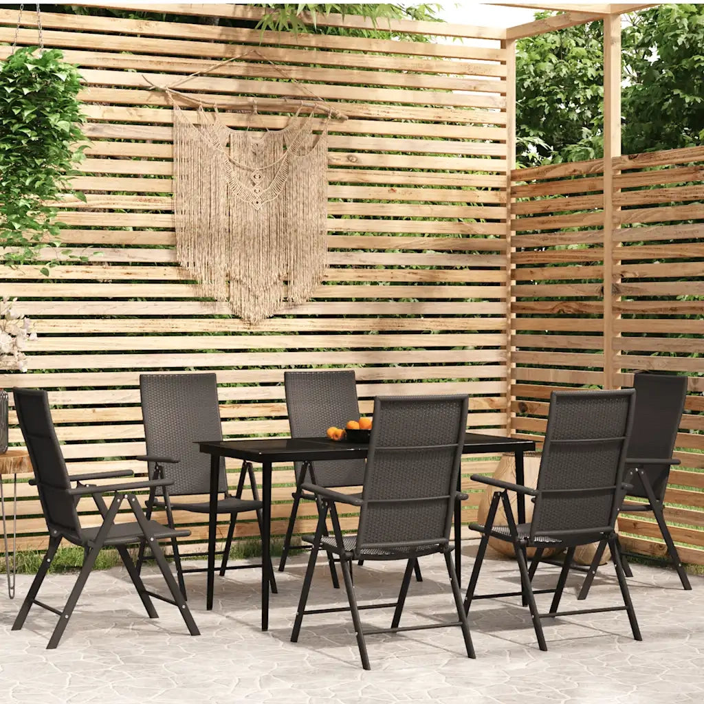 Set da Pranzo da Giardino 7 pz Nero 3099110