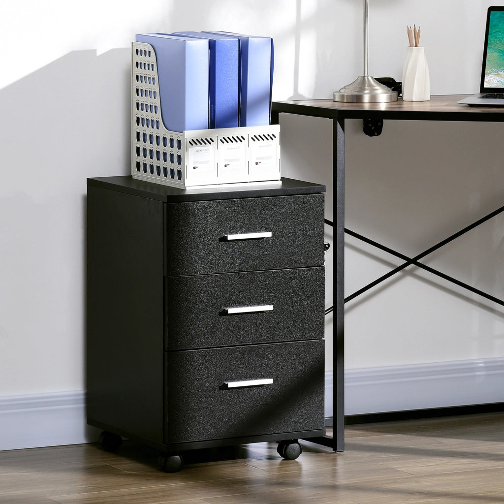 Cassettiera con ruote ¨C Minimal ¨C Nero 40x40x61,5 cm