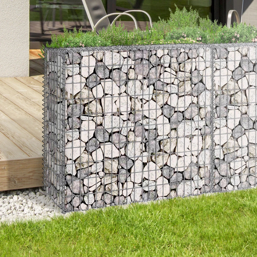 IDMarket - Set di 2 gabbioni in pietra 100 x 30 x 80 cm