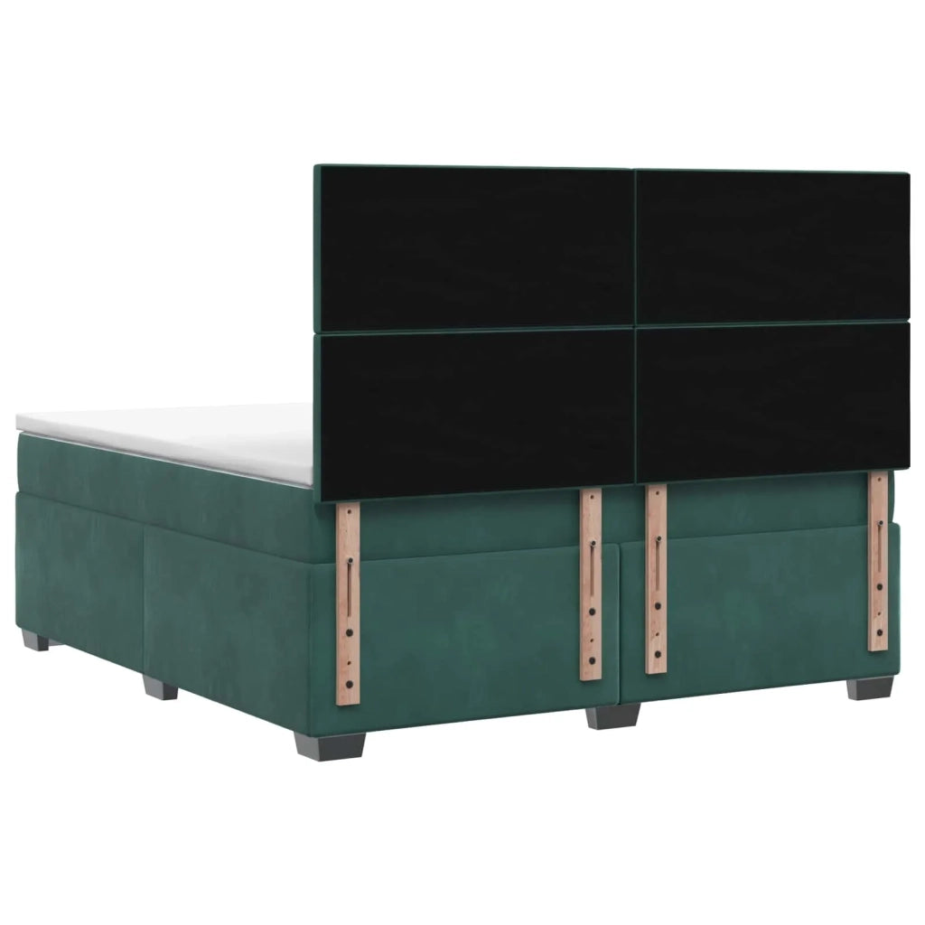 Letto box spring con materasso Verde Scuro 140 x 190 cm Velluto 3455105