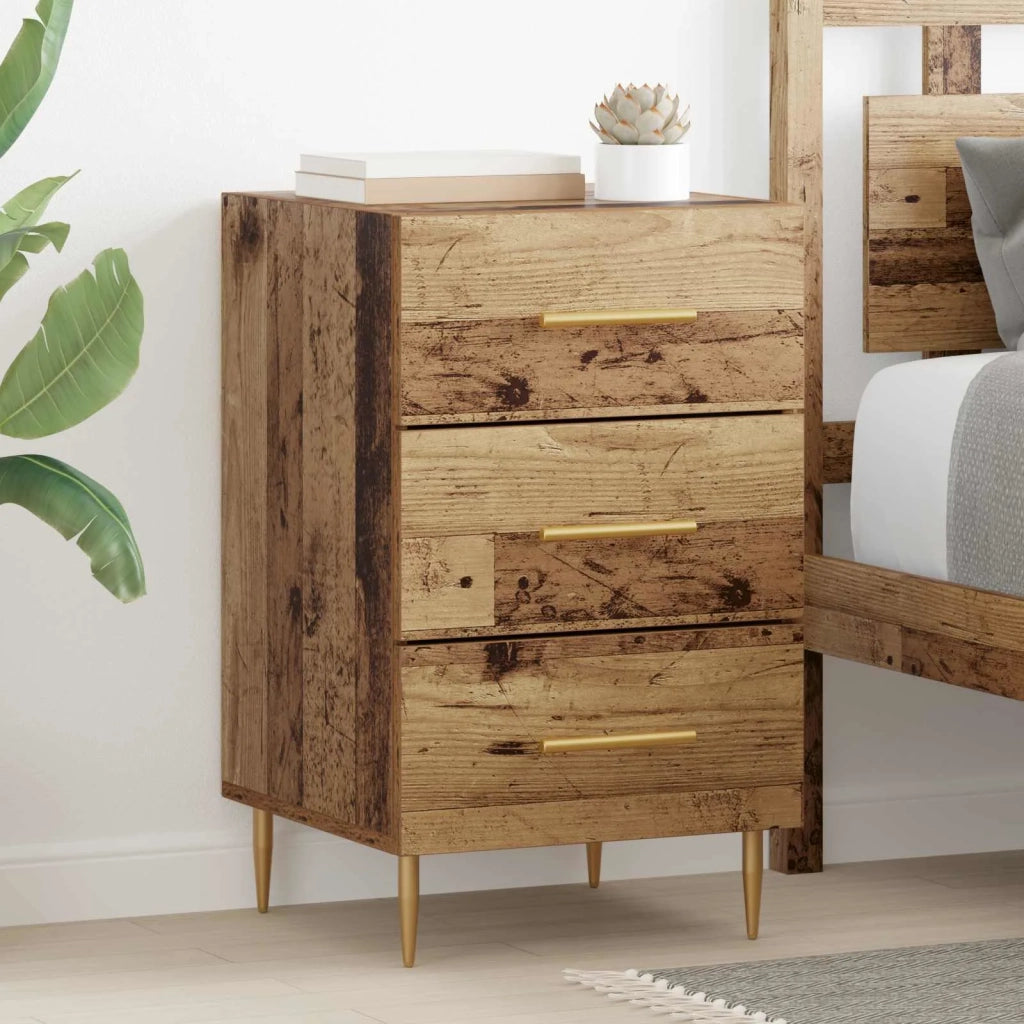 Comodino | Armadio da Notte | Mobiletto da notte con cassetto Legno vecchio 40 x 40 x 66 cm