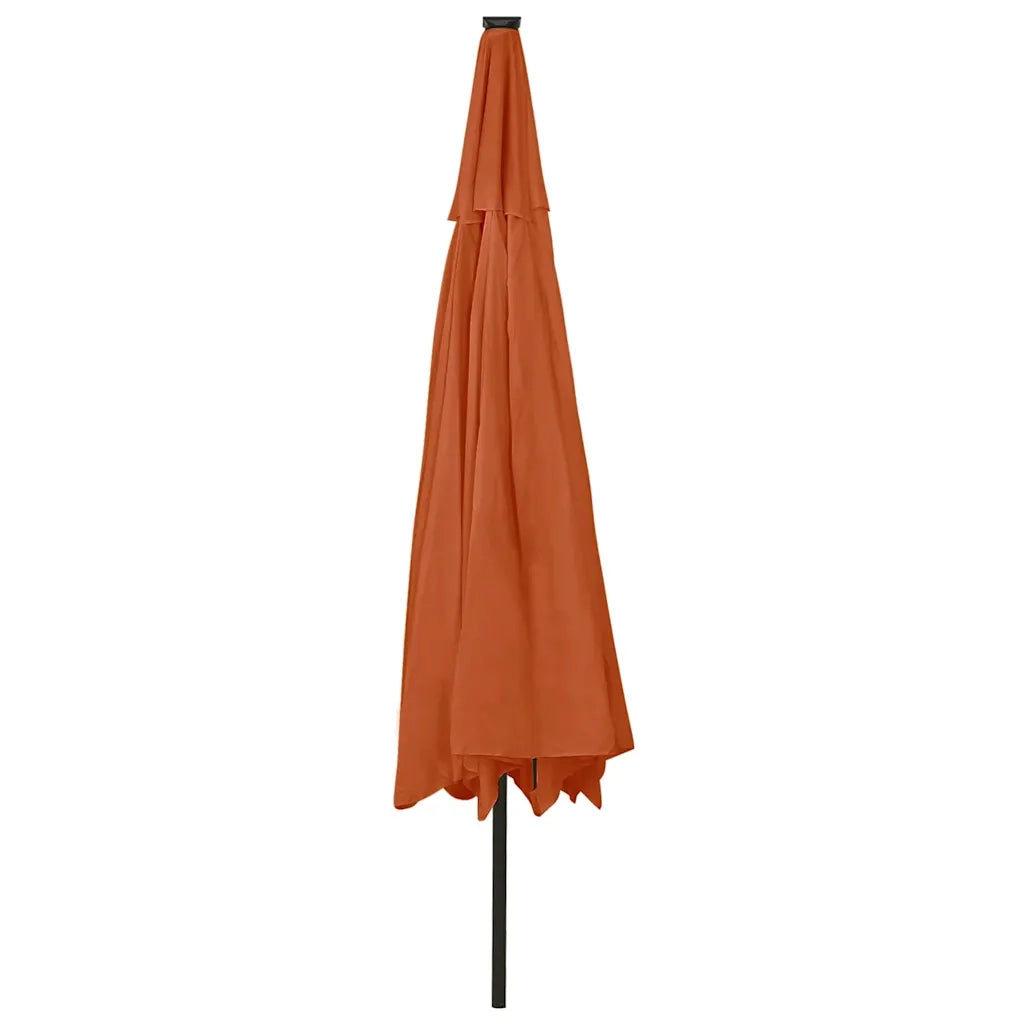 Ombrellone da Giardino-Ombrello da Balcone con Luci LED 400 cm Terracotta