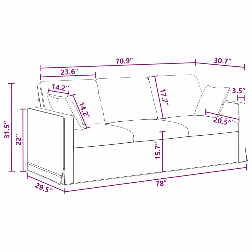 Divano Grigio scuro 198 x 78 x 80 cm Velluto 42024432