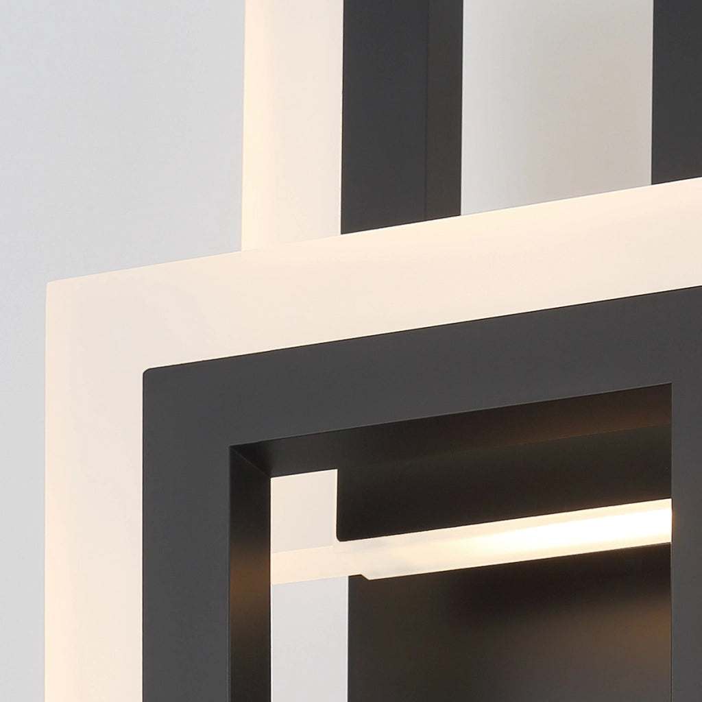 Applique moderna geometrica nera LED 20W Inizio Quintiesse