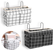 Due contenitori appesi per comodino Contenitore appeso per comodino con gancio per camera da letto ufficio scuola nero bianco...