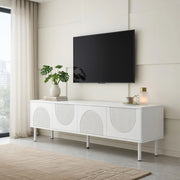 Cassettiera per TV bianca in MDF e truciolato 180 cm