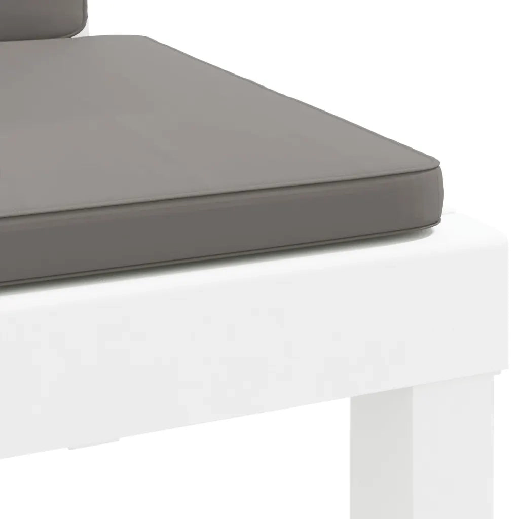 Set Salotto da Giardino 3 pz | Set di Mobili da Esterno con Cuscini Bianco in PP