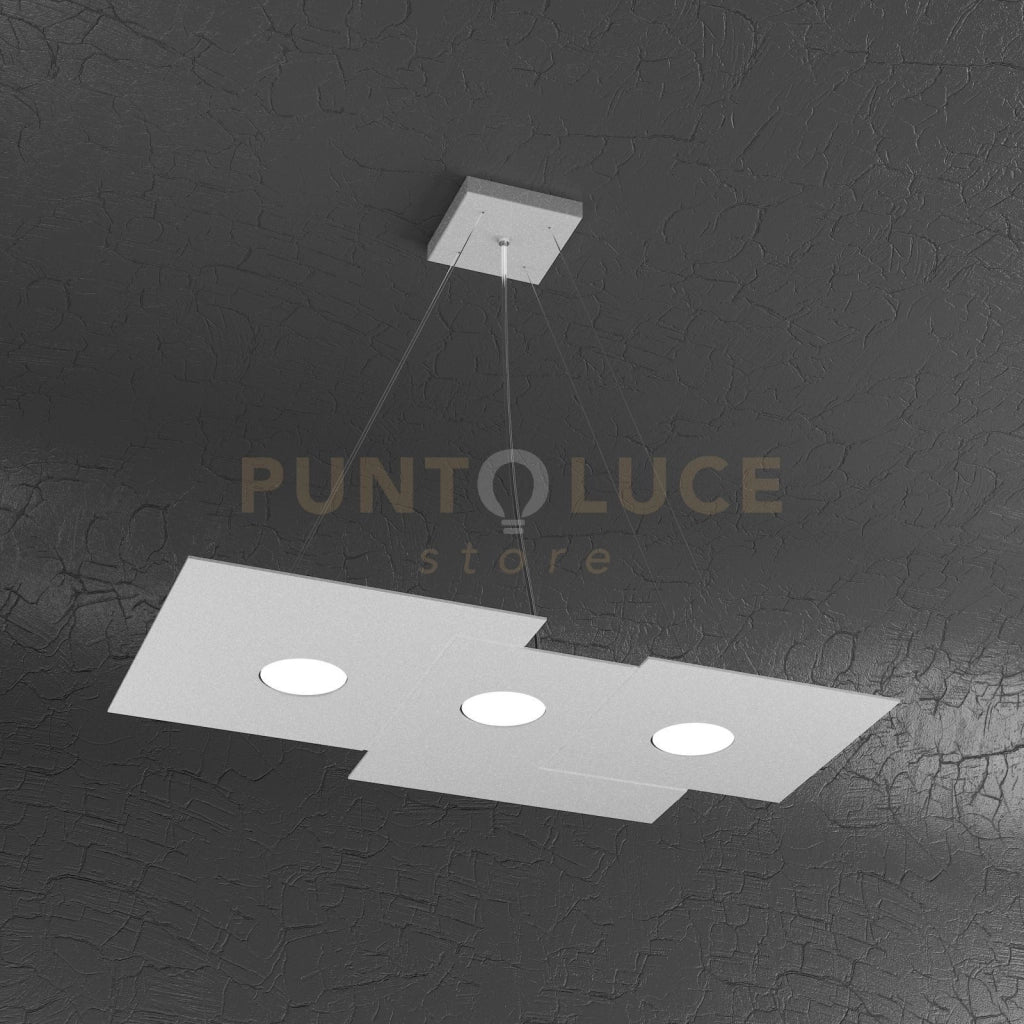 PLATE SOSPENSIONE 3+2 LUCI BIEMISSIONE GRIGIO 1129-S3 R+2-GR