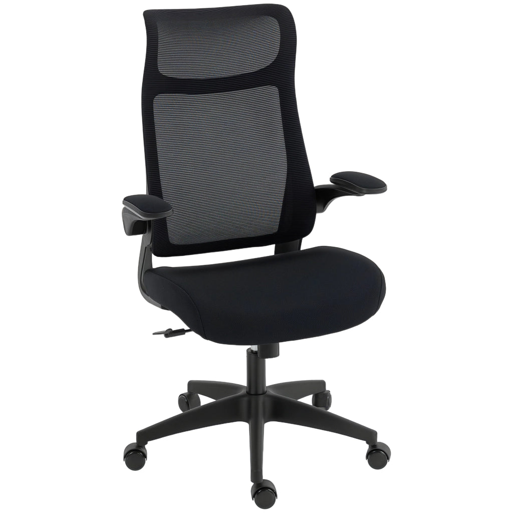 Sedia da ufficio ergonomica ¨C Minimal ¨C Schienale rete, braccioli 3D, nero