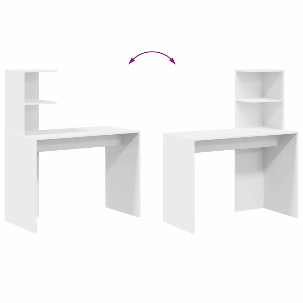 Scrivania | Tavolo da Ufficio Bianco 102 x 50 x 124 cm Legno multistrato