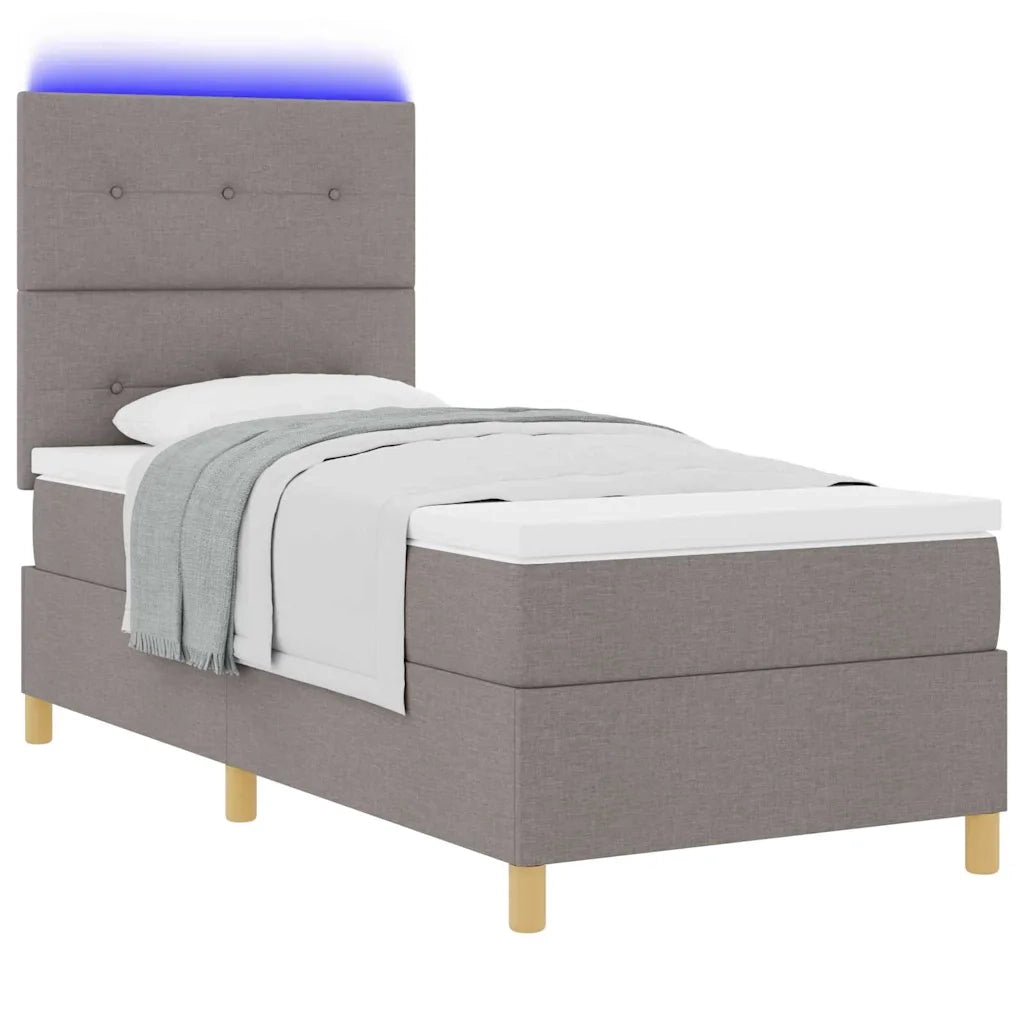 Letto a Sorgente LED con materasso Talpa 90 x 190 cm Tessuto 3343065