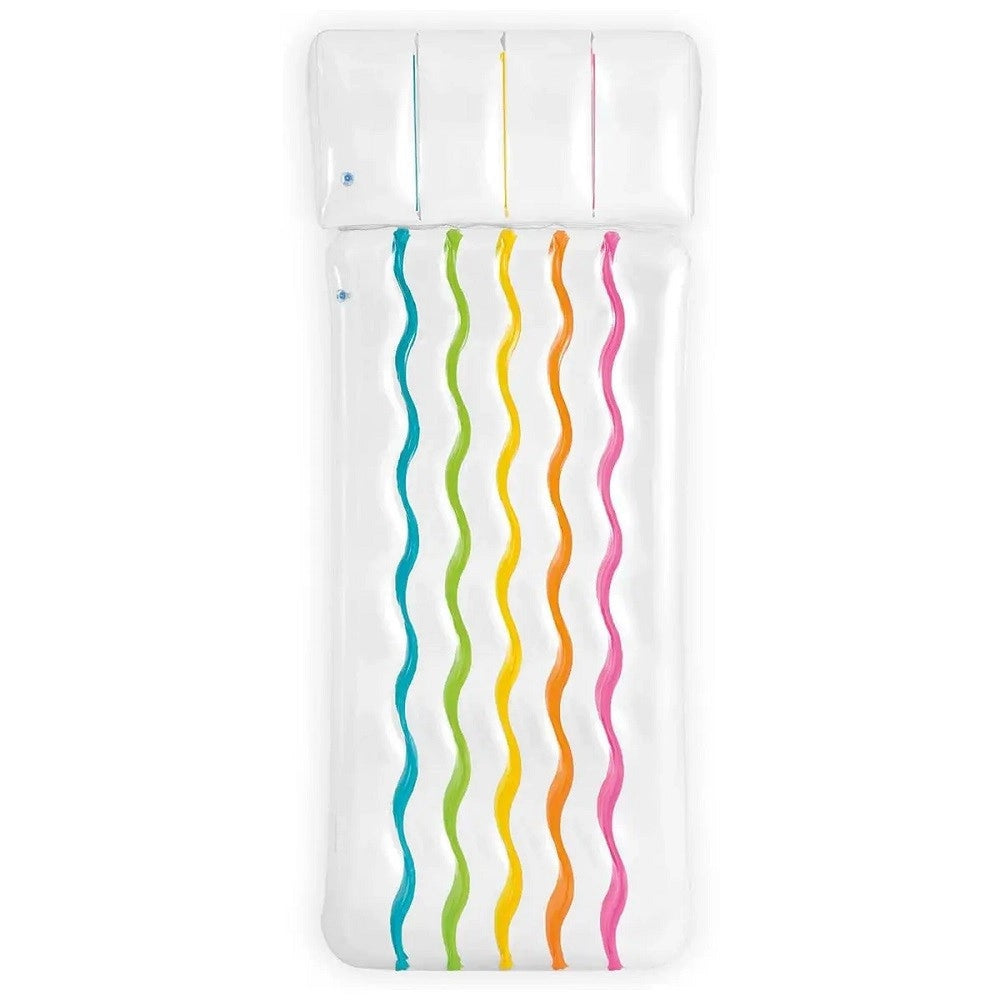 Trade Shop - Materassino Rainbow Gonfiabile 203x84cm Cuscino Integrato Piscina Mare Lago 58724 -