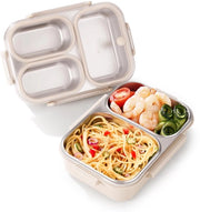 Lunchbox Metallico con 3 Ciotole - Box per Colazione e Contenitore Alimentare in Acciaio Inossidabile 304, 800 ml, per scuola, ufficio e viaggio. Contenitore in acciaio inossidabile, adatto a tutte le età. (1, Bianco, 800 ml)