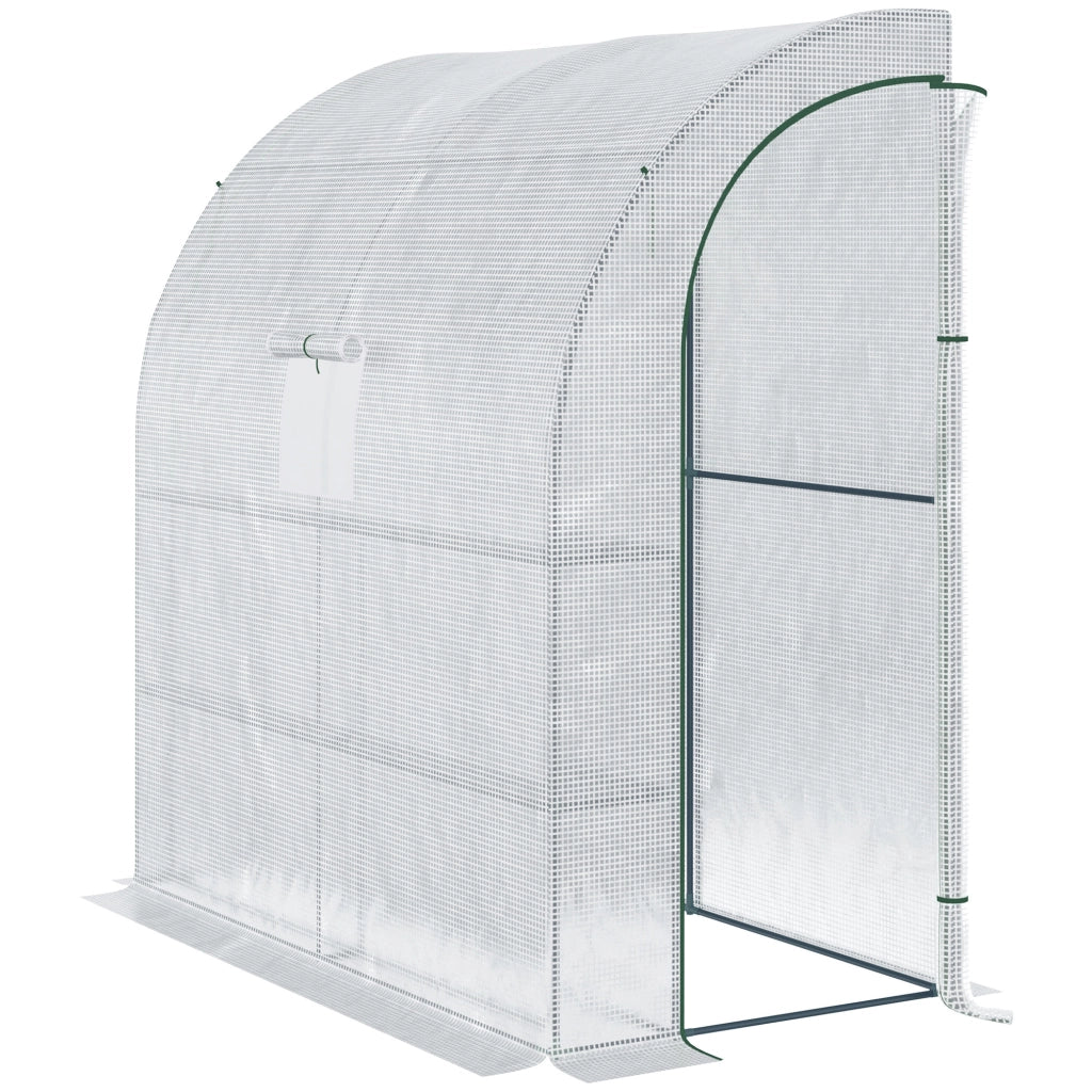 Serra da Giardino Addossata 3 Livelli ¨C Xylo ¨C PE e Acciaio 200x100x215cm Verde Bianco
