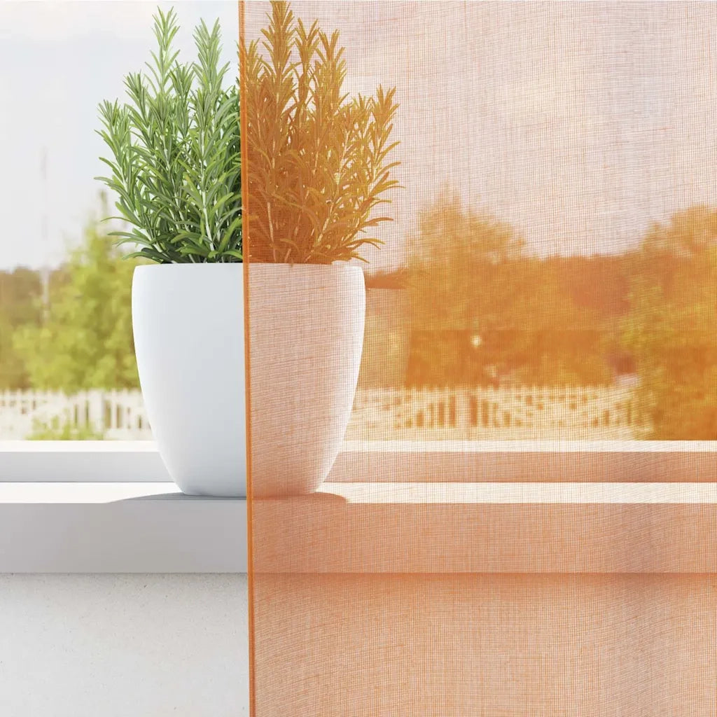 Tende in Voile con Passanti 2 pz Arancio 140x245 cm