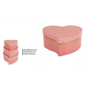 Trade Shop - Set 3 Pz Scatole Box Regali Varie Misure Matrioska Forma Cuore Storto Rosa 71933 -