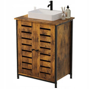 Mobile bagno in stile loft marrone, rustico