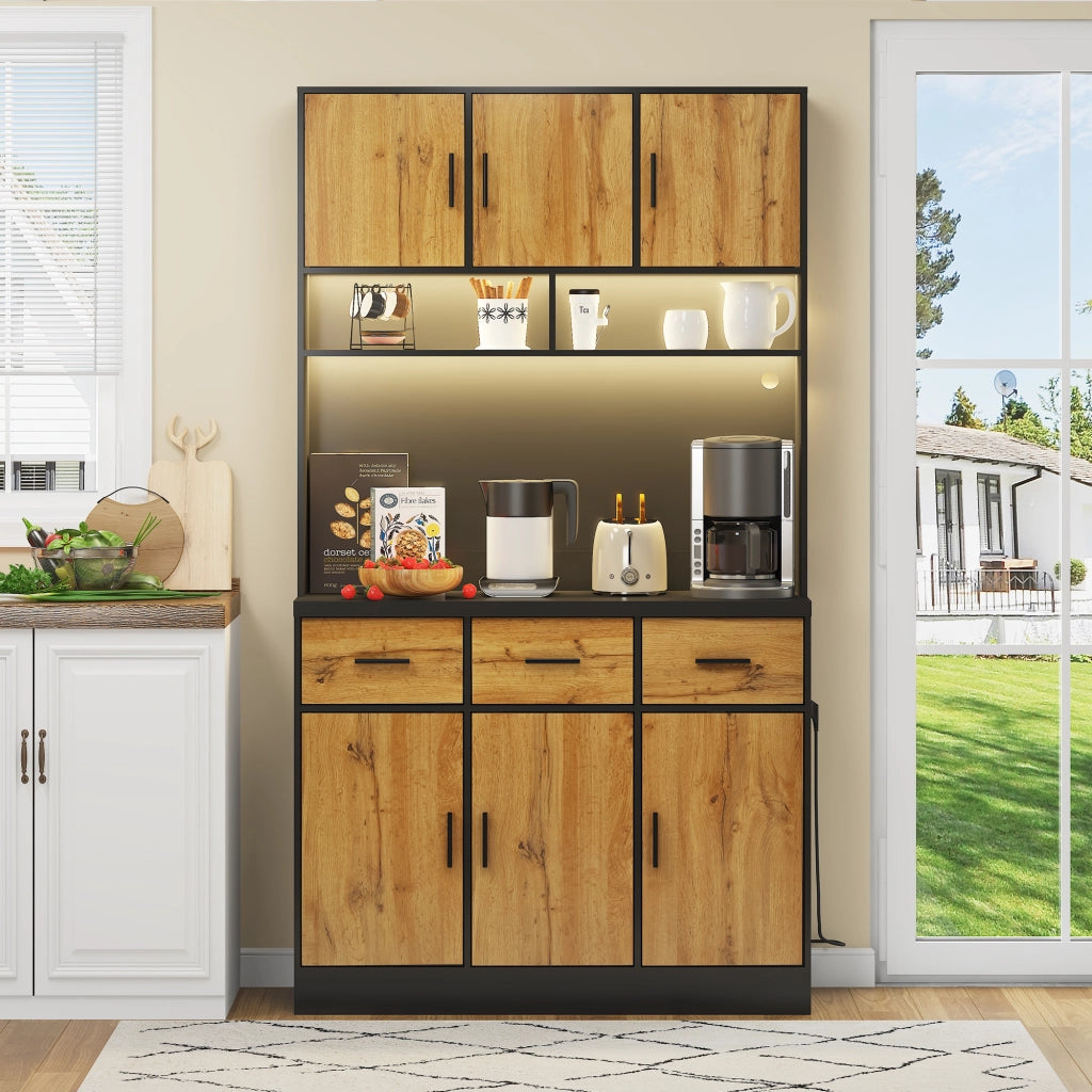 Buffet con LED e APP ¨C MINIMAL ¨C Cassetti, Ripiani, Prese, 100x40x180cm
