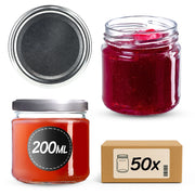 Barattoli per conserve KADAX Lerma 200 ml 50 pezzi 66 mm + coperchi argento