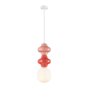 Lampada a sospensione Art Déco ceramica rossa Ø18 E14