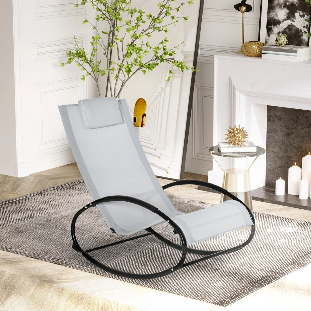 Sedia a Dondolo Zero Gravity ¨C Minimal ¨C Grigia 105x62x88 cm