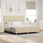 Struttura del letto con testiera Crema 180 x 200 cm Tessuto 3344751