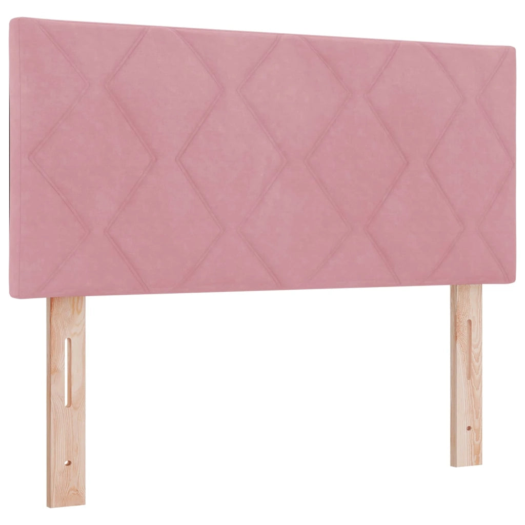 Letto box spring con materasso Rosa 100 x 200 cm Velluto 3450667