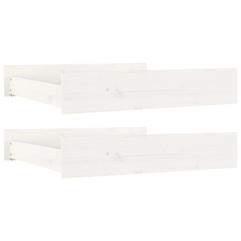 Cassettoni da Letto 2 pz Bianchi in Legno Massello di Pino CFW4702083