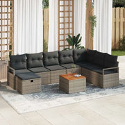 Set Divano da Giardino con cuscino 9 pcs Grigio Poly Rattan 3360884