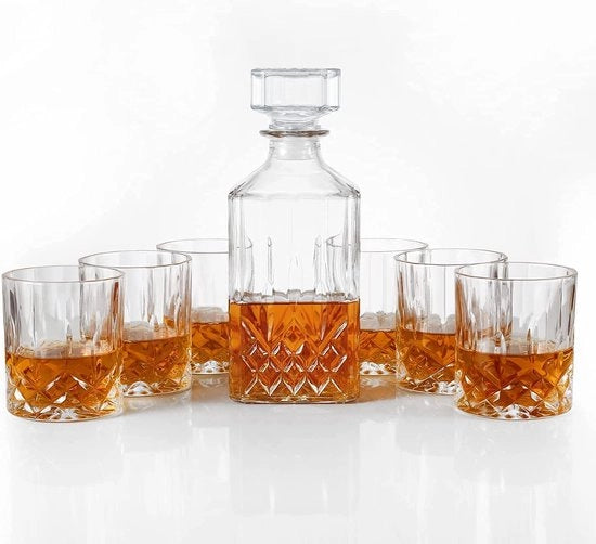 Set di whiskey in vetro di lusso con caraffa e bicchieri