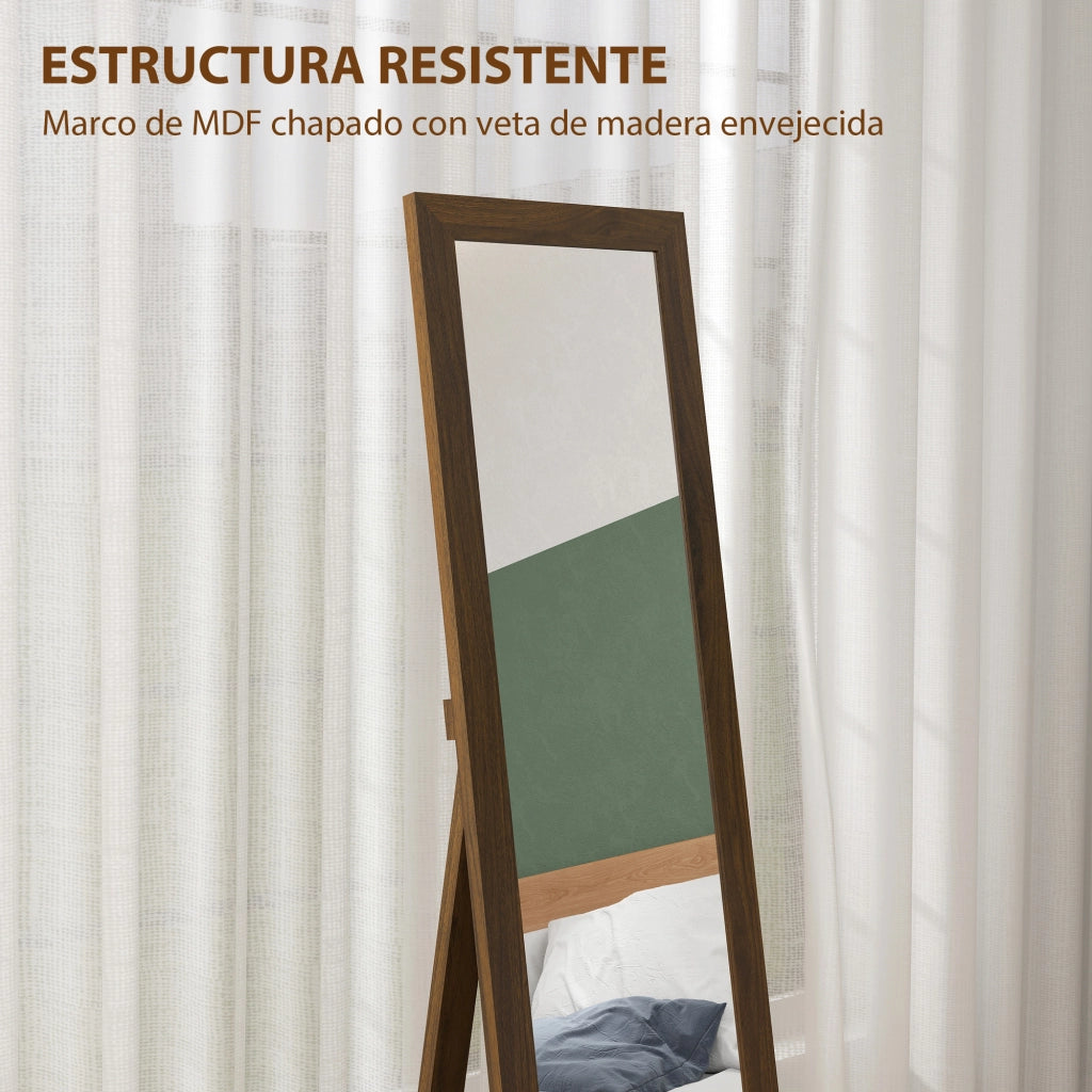 Specchio da Terra 157x37 cm ¨C Xylo ¨C Legno Noce con Cornice MDF