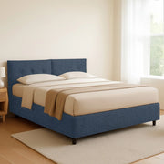 Leeds, Letto Piazza e Mezza Sfoderabile Made in Italy, blu