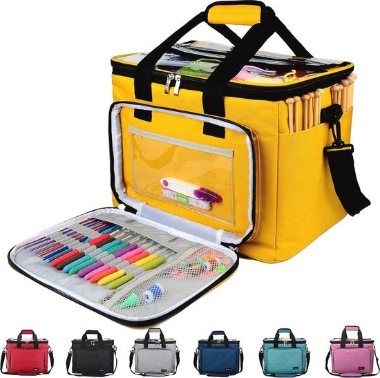 Borsa portatile con maglia per la conservazione e l'organizzazione del filato