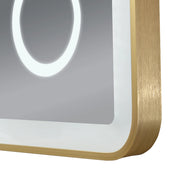 Specchio LED da Parete Pescara Multifunzionale 60 x 80 cm Cornice Dorata pro.tec