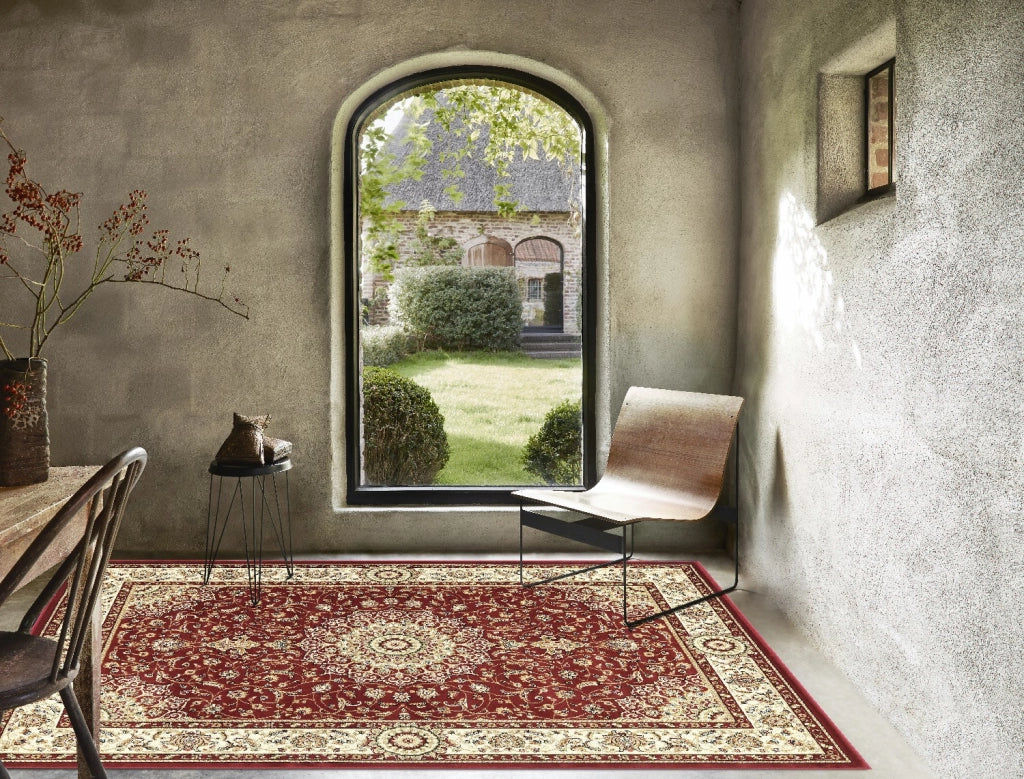 Tappeto BABIL cm.80x300 disegno classico orientale colore rosso e crema