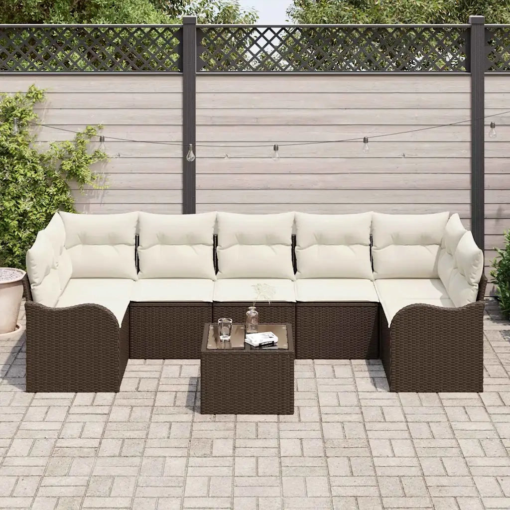 Set Divano da Giardino Marrone 55 x 55 x 37 cm polyrattan