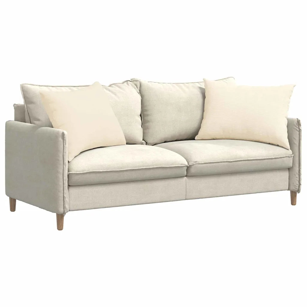 Cuscini da Divano 2 pz-Set di 2 Cuscini per Sofa Crema 70 x 50 cm Tessuto in Cords 631437