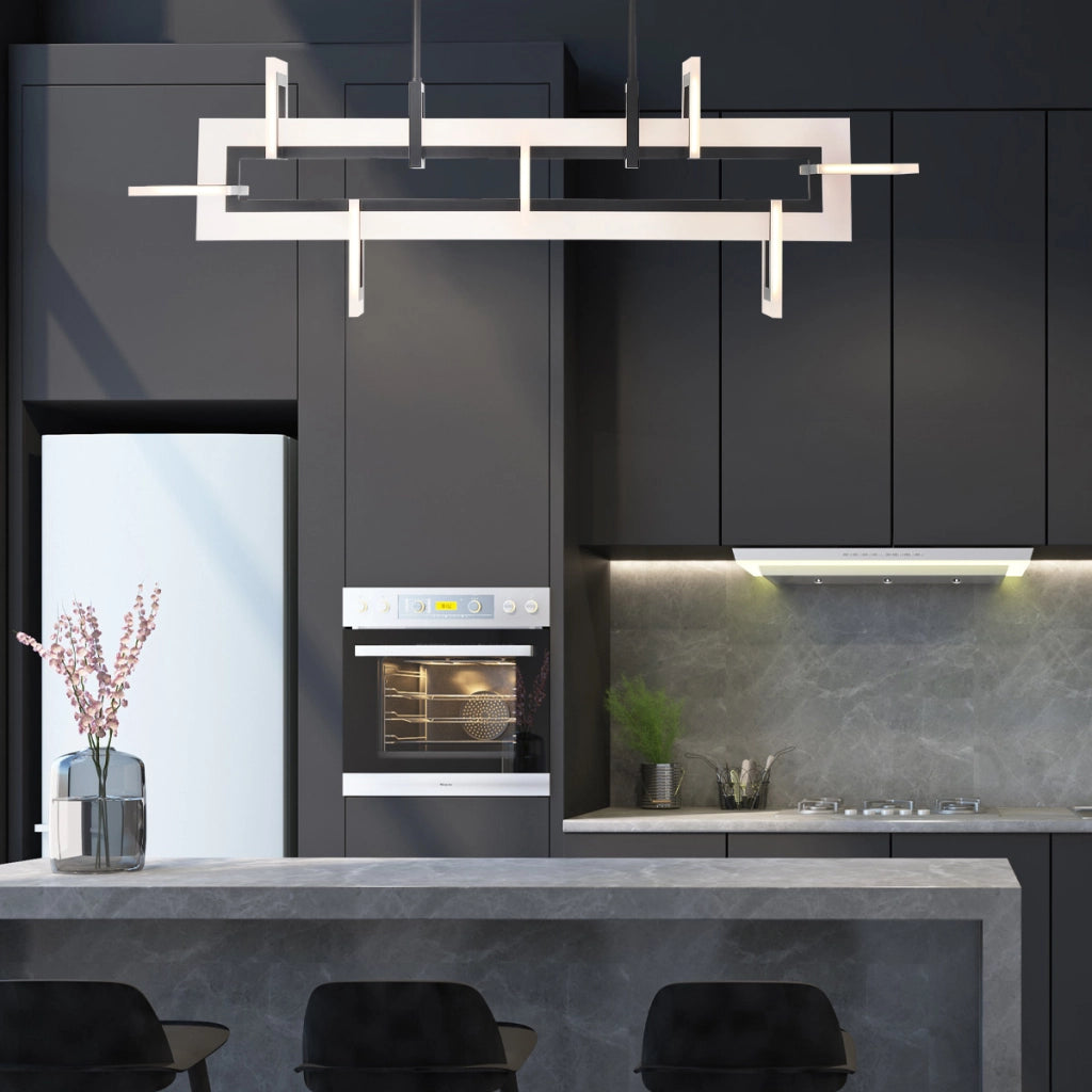 Sospensione LED Inizio Quintiesse 123cm nera 86W dimmerabile