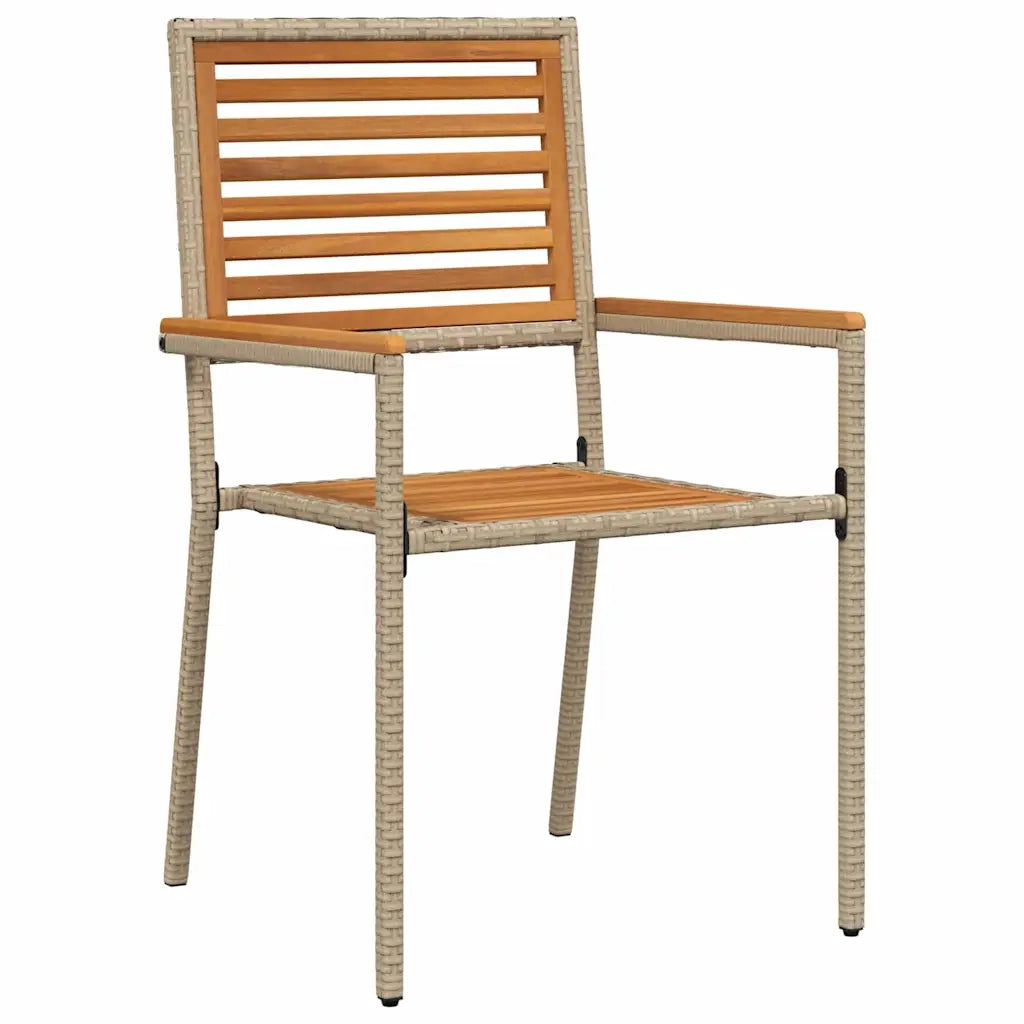 Set da Pranzo per Giardino 7 pcs Beige Legno di Acacia Massello