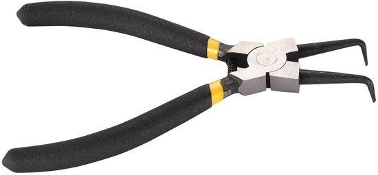 Tang per circuito 90 gradi - Disegno curvo interno - Tang per occhi - Maniglia in acciaio inossidabile - Diametro punta 28mm - Per apparecchiature meccaniche - Tang a forma di anello