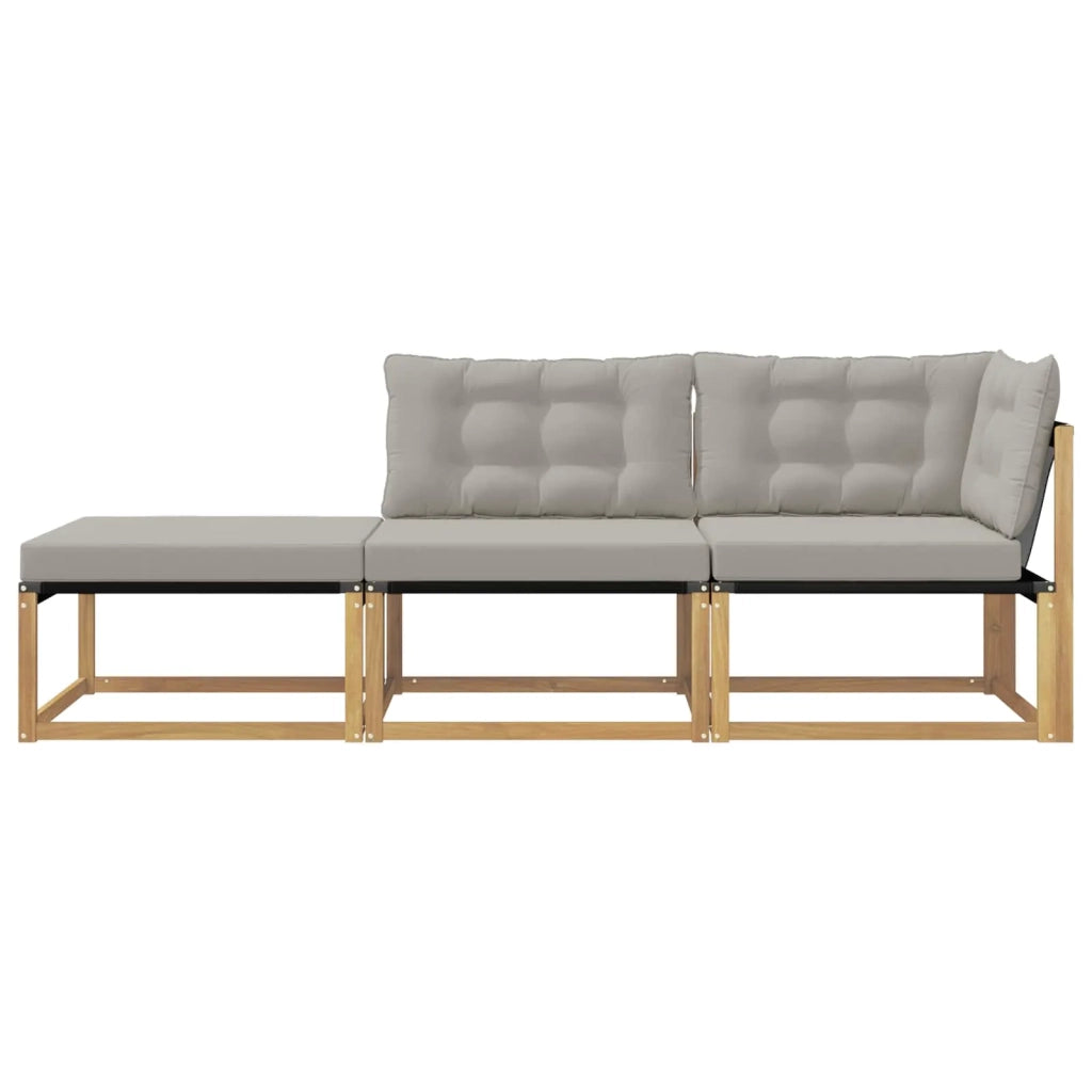 Set di divani da esterno con cuscino Bianco e Grigio Chiaro 901658