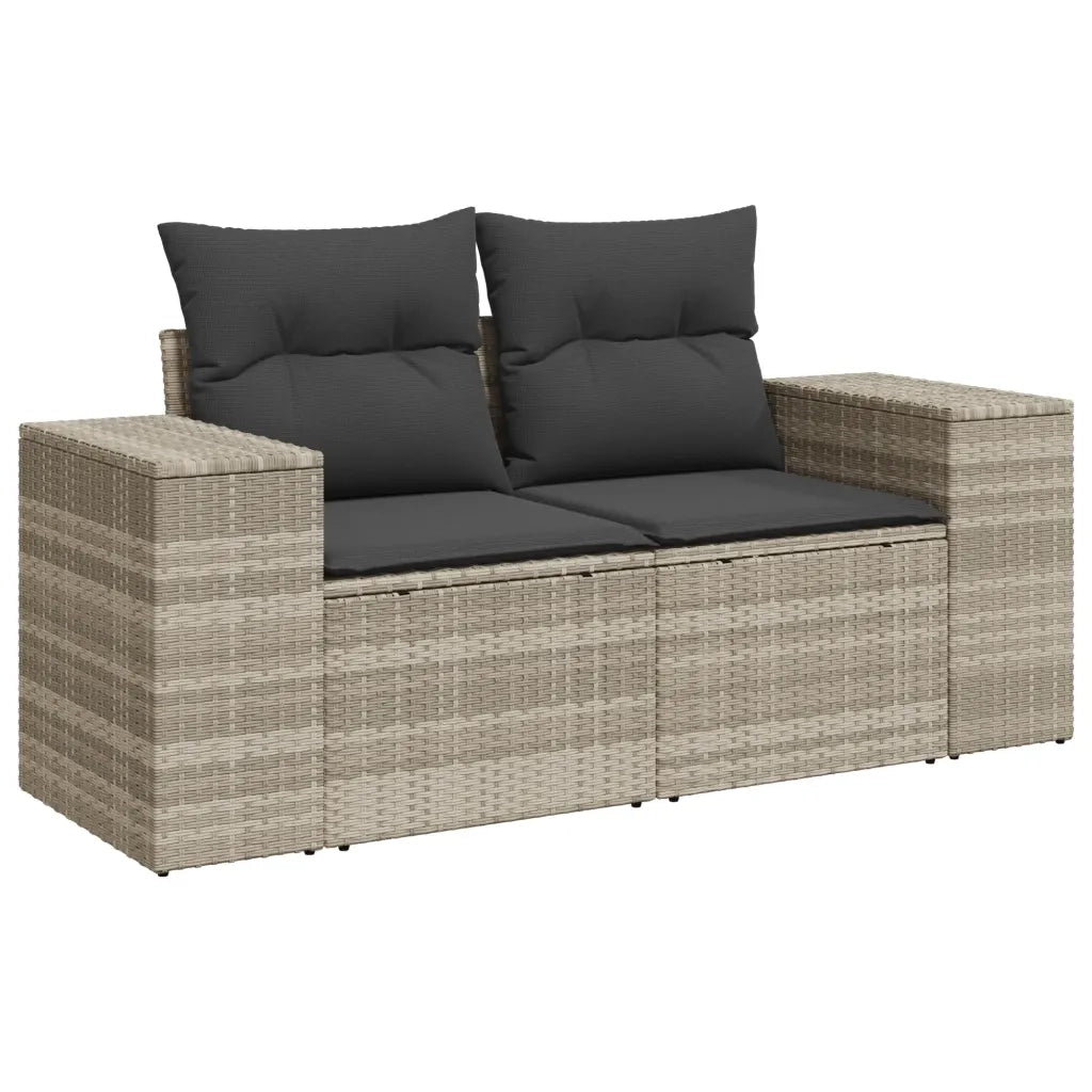 Set Divano da Giardino 8pz con Cuscini Grigio Chiaro Polyrattan 3269322