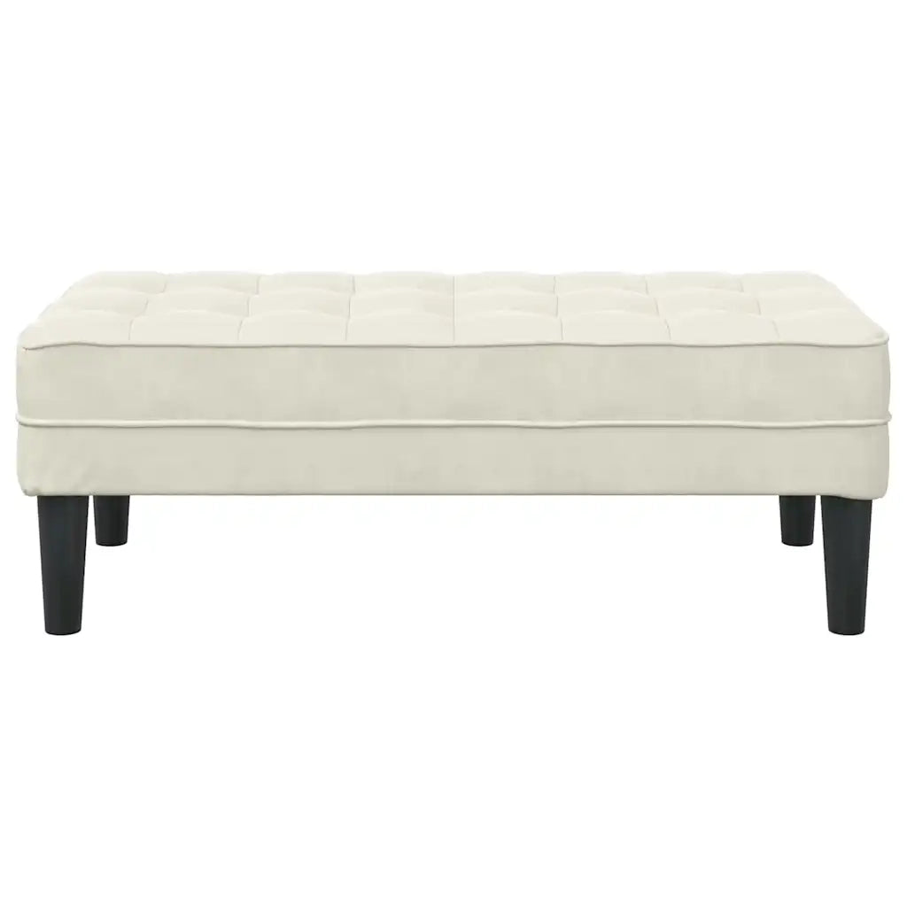 panchina con cuscino Crema 113 x 57 x 39 cm Velluto 42001955