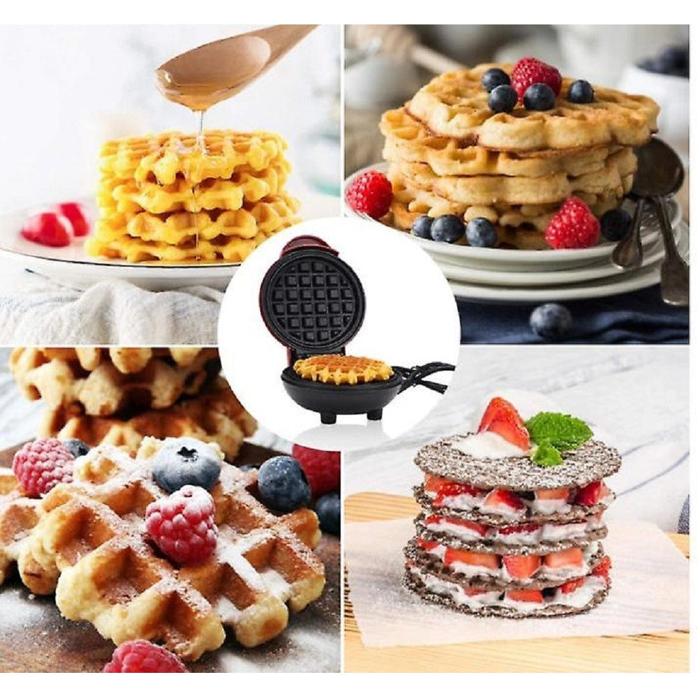 Trade Shop - Mini Waffle Maker Macchina Antiaderente Per Waffle Cialde Frittelle 350w Q-hb66 -