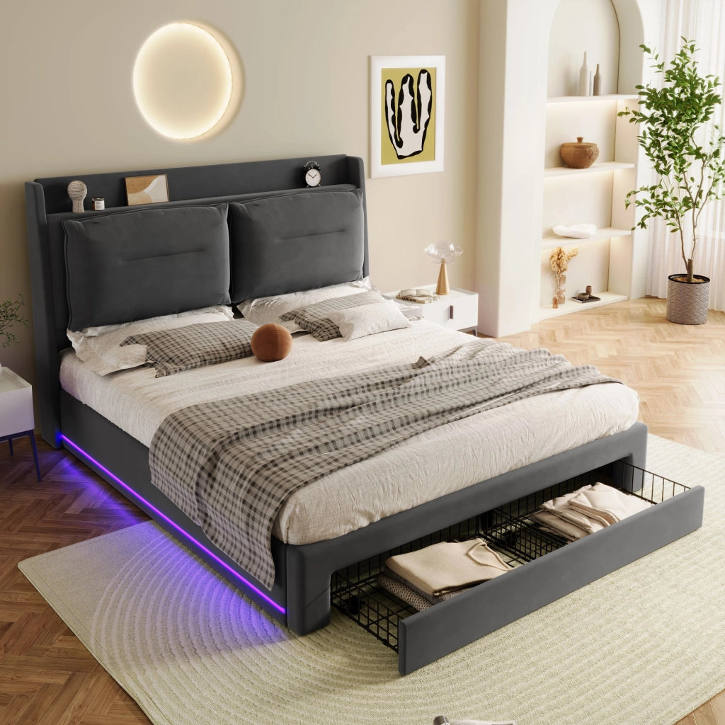 letto capitonné velluto grigio scuro 140 x 190 cm