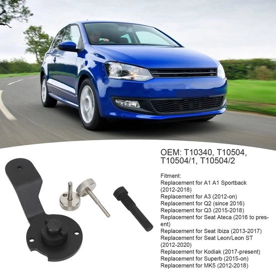 Strumento di Accoppiamento Timing - Costruito con Materiale di Alta Qualità - Sostituzione per A1/A3/Q2/Q3 - Adatto per 1.4 TSI/TFSI - Resistenze alle Sollecitazioni e Duraturo - Codice OEM T10340/T10504 - Attrezzo per Accoppiamento Timing