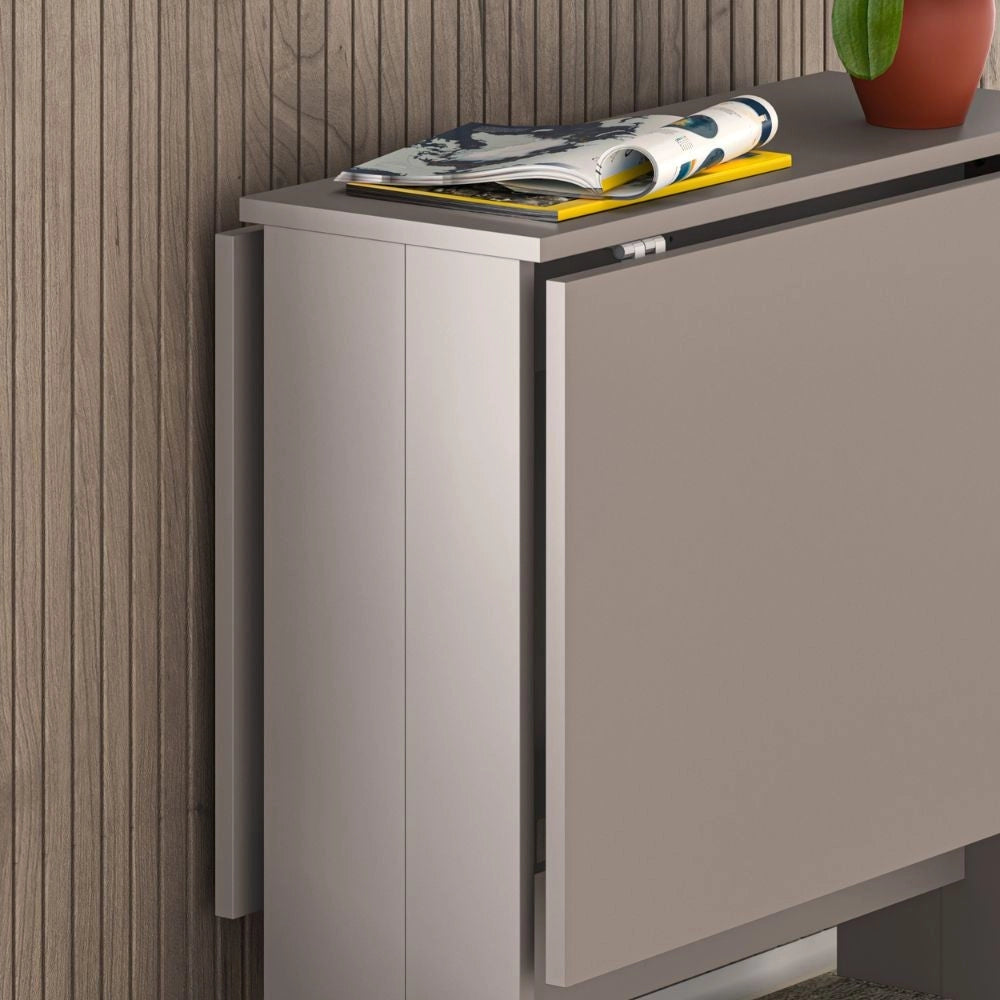 Tavolo Pieghevole Salvaspazio 130x76x73,4 cm in MDF Artemio Light Mocha